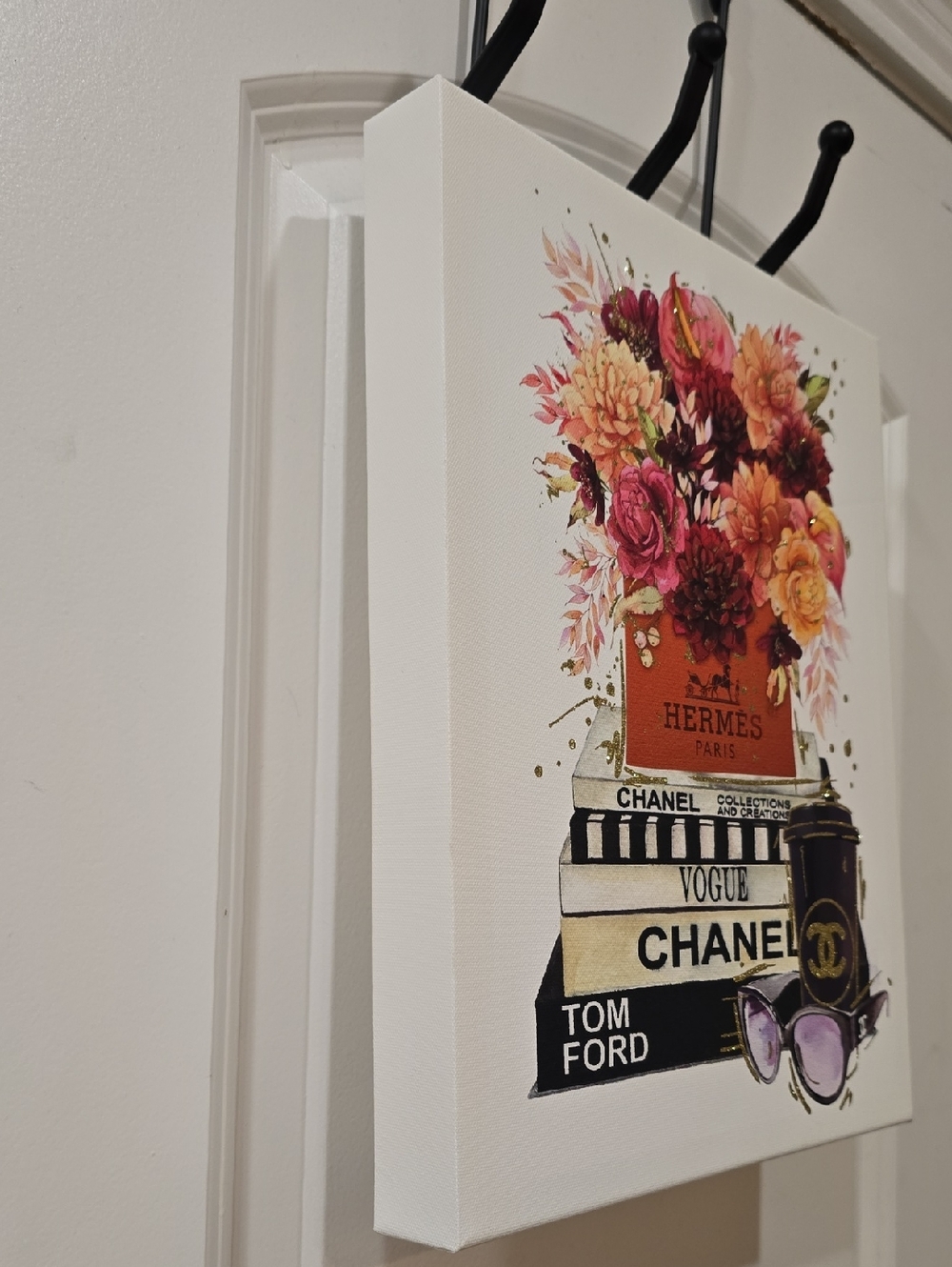 Instinct Style Hermes & Chanel Fashion Bookstack Canvas Wall Decor - Picture 5 of 6